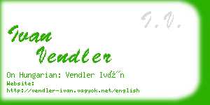 ivan vendler business card